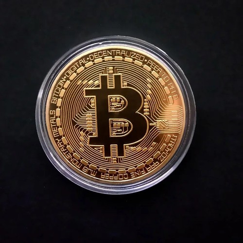 Gold bitcoin coin physical - gold,